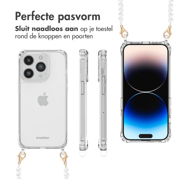 imoshion Backcover met koord + armband iPhone 14 Pro - Parels