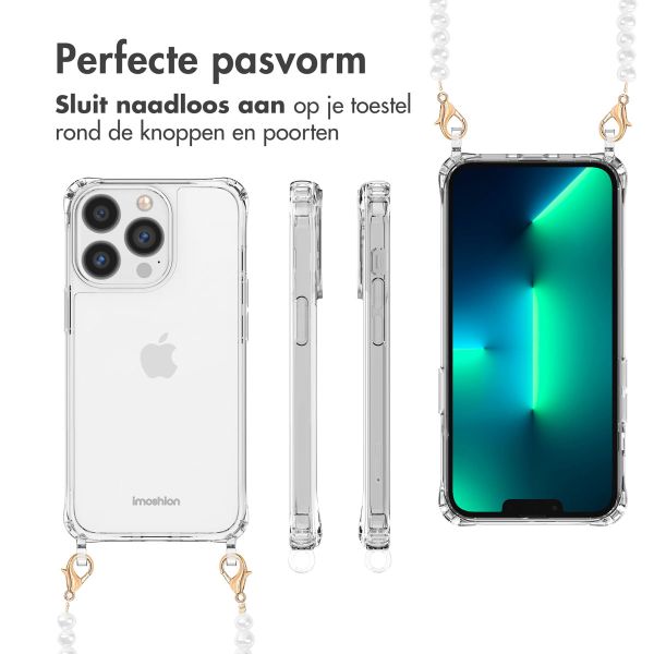 imoshion Backcover met koord + armband iPhone 13 Pro Max - Parels