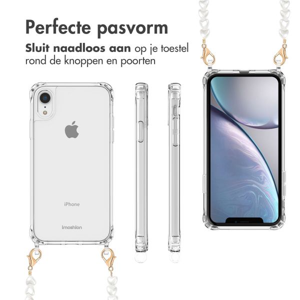 imoshion Backcover met koord + armband iPhone Xr - Parels hartjes