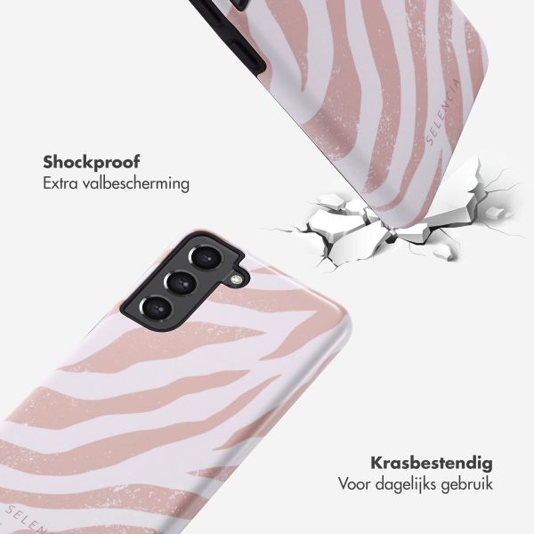 Selencia Vivid Backcover Samsung Galaxy S21 FE - Colorful Zebra Old Pink