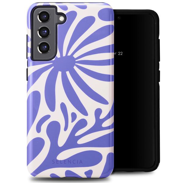 Selencia Vivid Backcover Samsung Galaxy S21 FE - Modern Bloom Sapphire Blue