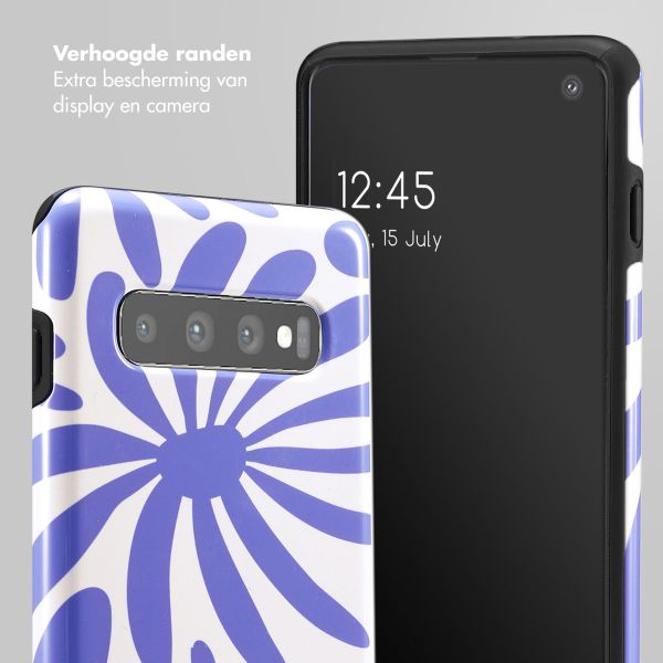 Selencia Vivid Backcover Samsung Galaxy S10 - Modern Bloom Sapphire Blue