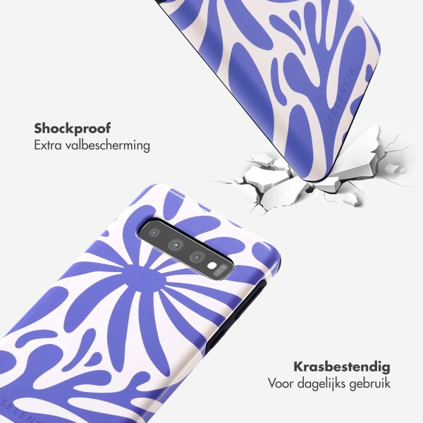 Selencia Vivid Backcover Samsung Galaxy S10 - Modern Bloom Sapphire Blue