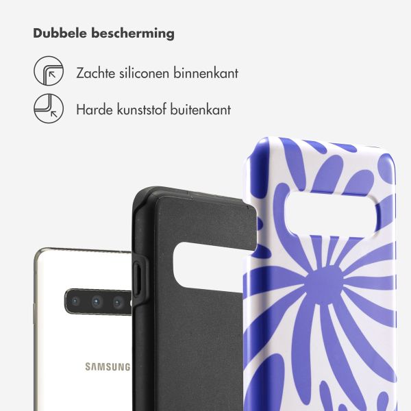 Selencia Vivid Backcover Samsung Galaxy S10 - Modern Bloom Sapphire Blue