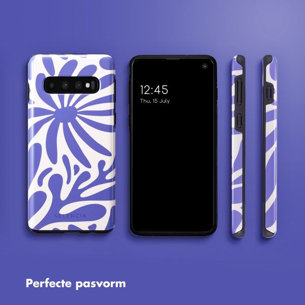 Selencia Vivid Backcover Samsung Galaxy S10 - Modern Bloom Sapphire Blue