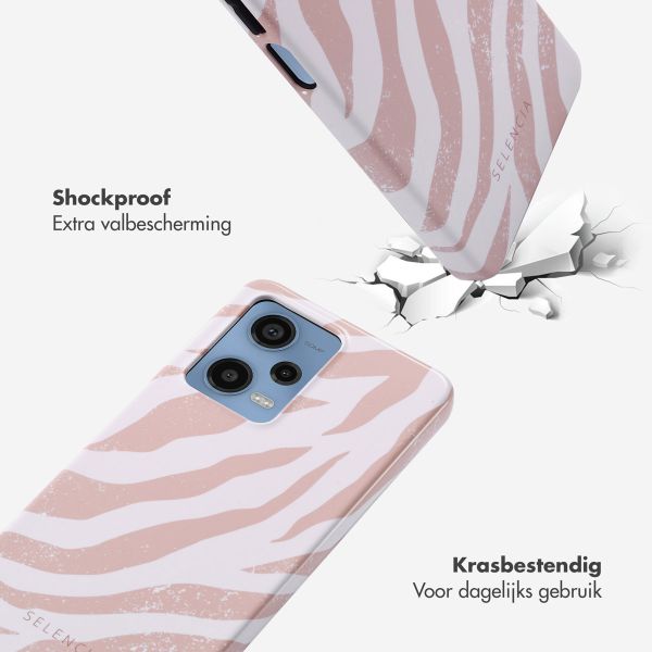 Selencia Vivid Backcover Xiaomi Redmi Note 12 Pro - Colorful Zebra Old Pink