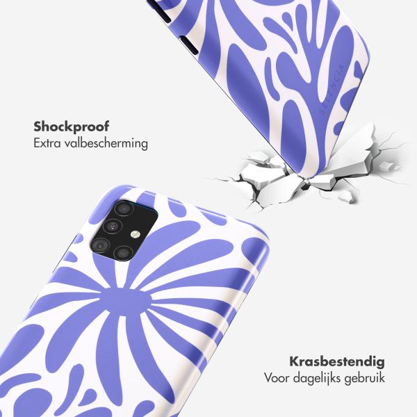 Selencia Vivid Backcover Samsung Galaxy A51 - Modern Bloom Sapphire Blue