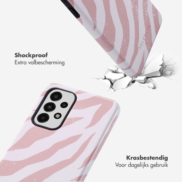 Selencia Vivid Backcover Samsung Galaxy A33 - Colorful Zebra Old Pink