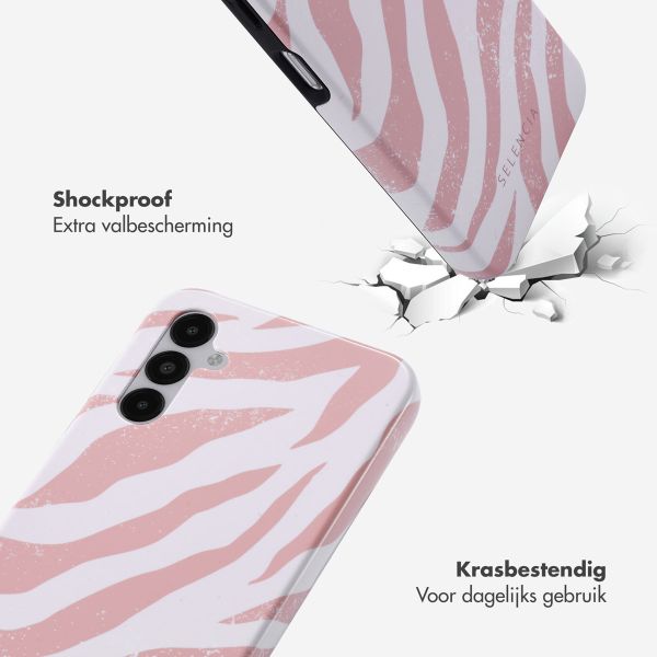 Selencia Vivid Backcover Samsung Galaxy A14 (5G/4G) - Colorful Zebra Old Pink