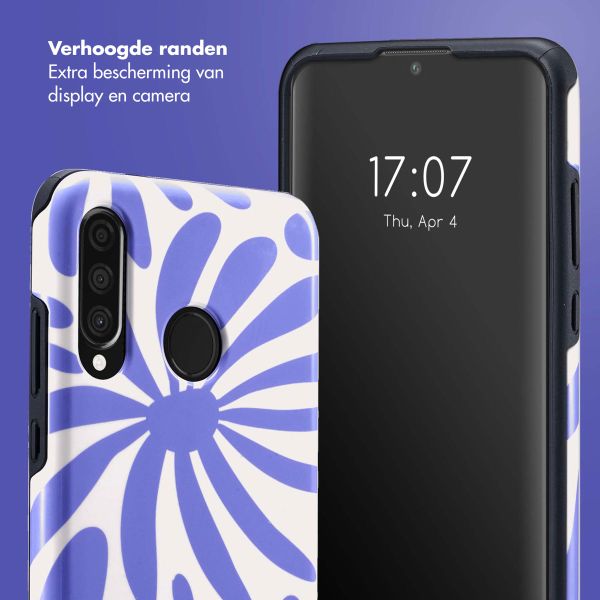 Selencia Vivid Backcover Huawei P30 Lite - Modern Bloom Sapphire Blue