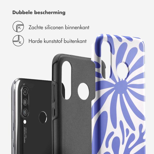 Selencia Vivid Backcover Huawei P30 Lite - Modern Bloom Sapphire Blue