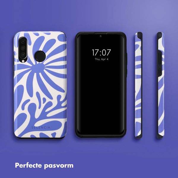 Selencia Vivid Backcover Huawei P30 Lite - Modern Bloom Sapphire Blue