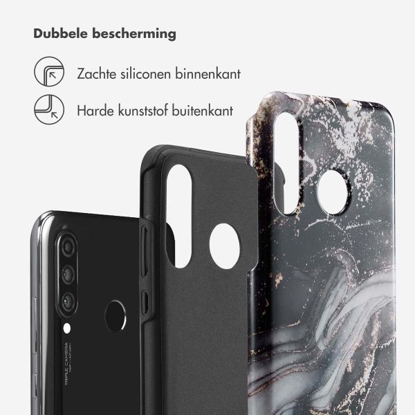 Selencia Vivid Backcover Huawei P30 Lite - Chic Marble Black