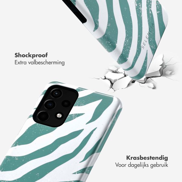 Selencia Vivid Backcover Samsung Galaxy A52(s) (5G/4G) - Colorful Zebra Pine Blue