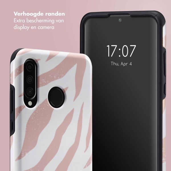 Selencia Vivid Backcover Huawei P30 Lite - Colorful Zebra Old Pink