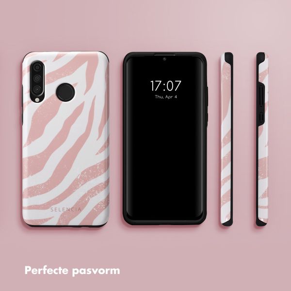 Selencia Vivid Backcover Huawei P30 Lite - Colorful Zebra Old Pink