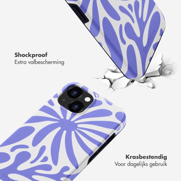 Selencia Vivid Backcover iPhone 15  - Modern Bloom Sapphire Blue