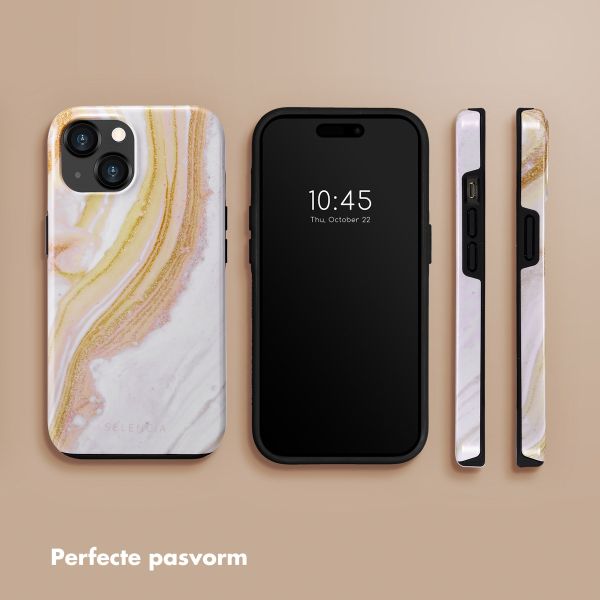 Selencia Vivid Backcover iPhone 15  - Chic Marble Gold