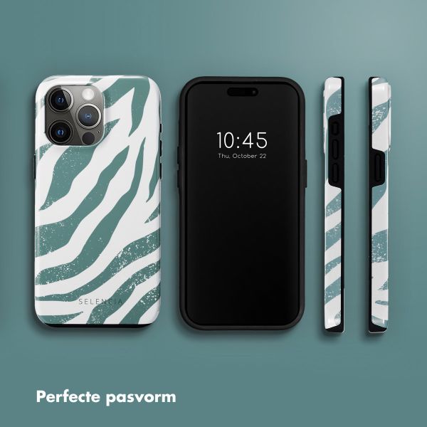 Selencia Vivid Backcover iPhone 15 Pro Max - Colorful Zebra Pine Blue