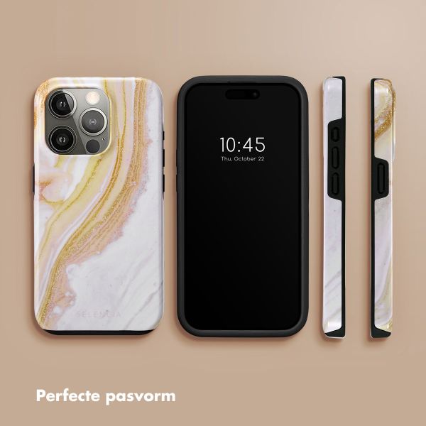 Selencia Vivid Backcover iPhone 15 Pro - Chic Marble Gold