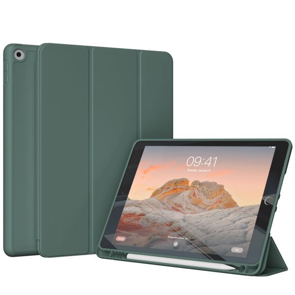 Accezz Smart Silicone Bookcase iPad 9 (2021) 10.2 / iPad 8 (2020) 10.2 / iPad 7 (2019) 10.2 - Donkergroen