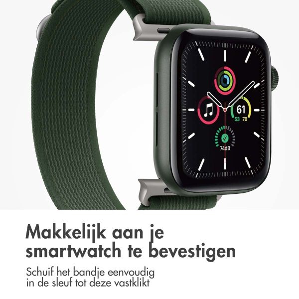 imoshion Nylon Trail bandje Apple Watch Series 1-9 / SE - 38/40/41 mm / Series 10 - 42 mm - Legergroen