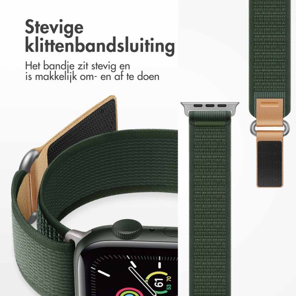 imoshion Nylon Trail bandje Apple Watch Series 1-9 / SE - 38/40/41 mm / Series 10 - 42 mm - Legergroen