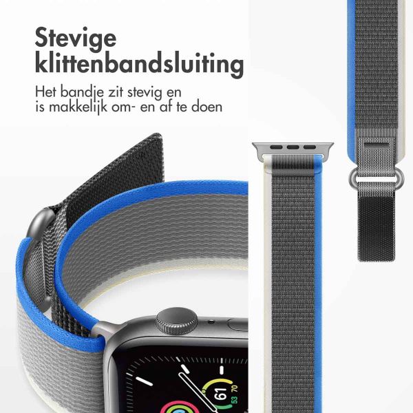 imoshion Nylon Trail bandje Apple Watch Series 1-9 / SE - 38/40/41 mm / Series 10 - 42 mm - Blue Grey