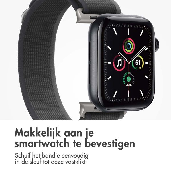 imoshion Nylon Trail bandje Apple Watch Series 1-9 / SE - 38/40/41 mm / Series 10 - 42 mm - Black Grey