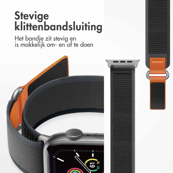 imoshion Nylon Trail bandje Apple Watch Series 1-9 / SE - 38/40/41 mm / Series 10 - 42 mm - Black Grey