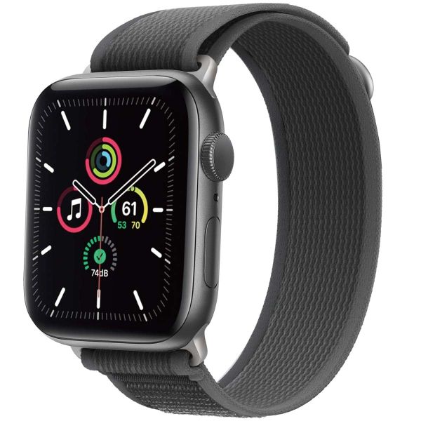 imoshion Nylon Trail bandje Apple Watch Series 1-9 / SE - 38/40/41 mm / Series 10 - 42 mm - Black Grey