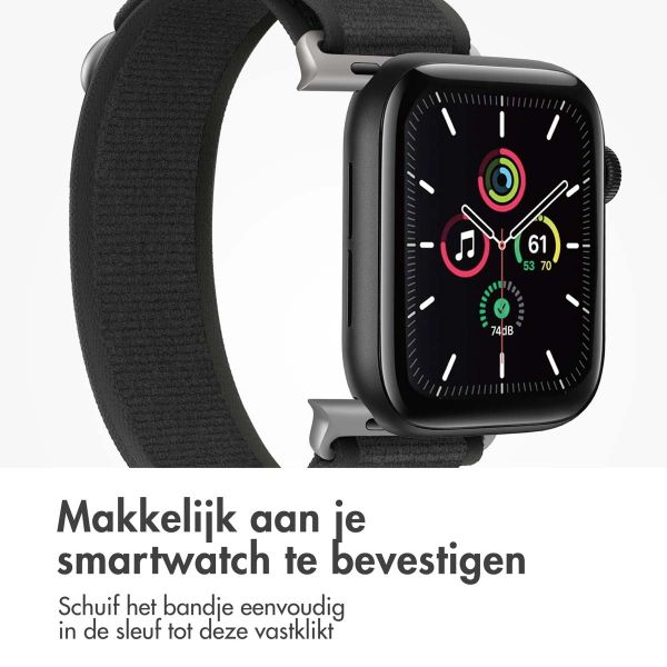 imoshion Nylon Trail bandje Apple Watch Series 1-9 / SE - 38/40/41 mm / Series 10 - 42 mm - Pure Black