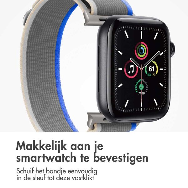 imoshion Nylon Trail bandje Apple Watch Series 1-10 / SE / Ultra (2) - 42/44/45/46/49 mm - Blue Grey