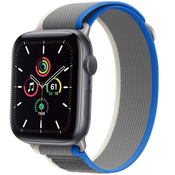 imoshion Nylon Trail bandje Apple Watch Series 1-10 / SE / Ultra (2) - 42/44/45/46/49 mm - Blue Grey