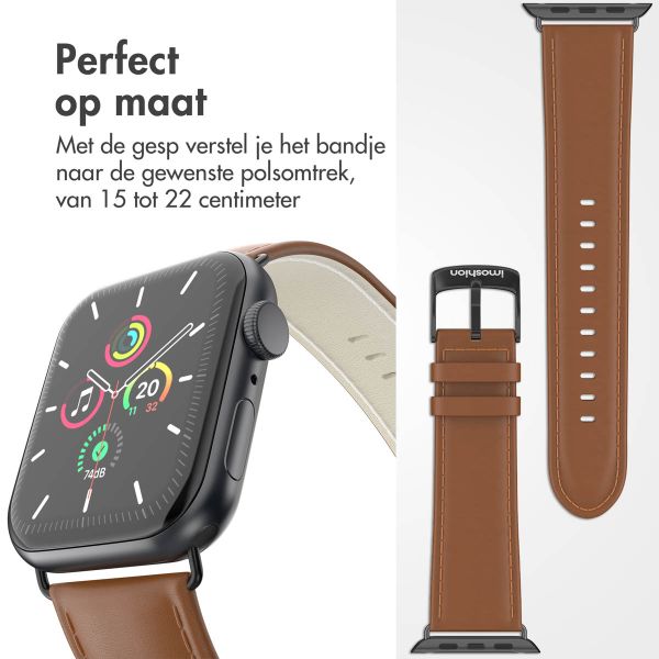 imoshion Classic lederen bandje Apple Watch Series 1-9 / SE - 38/40/41 mm / Series 10 - 42 mm - Bruin