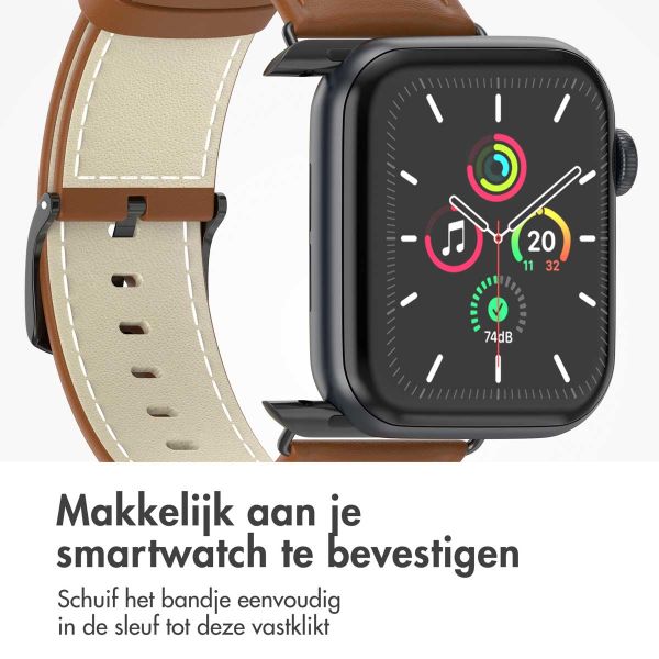 imoshion Classic lederen bandje Apple Watch Series 1-9 / SE - 38/40/41 mm / Series 10 - 42 mm - Bruin