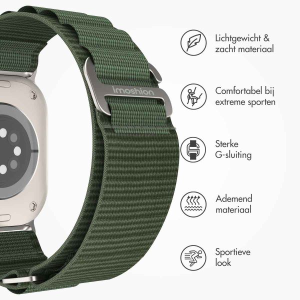 imoshion Nylon Alpine bandje Apple Watch Series 1-9 / SE - 38/40/41 mm / Series 10 - 42 mm - Groen