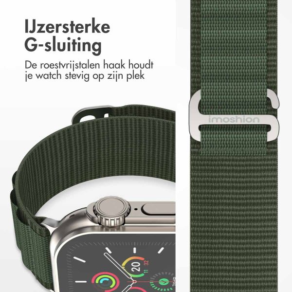 imoshion Nylon Alpine bandje Apple Watch Series 1-9 / SE - 38/40/41 mm / Series 10 - 42 mm - Groen