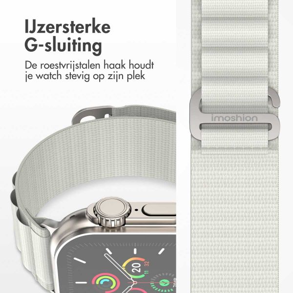 imoshion Nylon Alpine bandje Apple Watch Series 1-9 / SE - 38/40/41 mm / Series 10 - 42 mm - Sterrenlicht