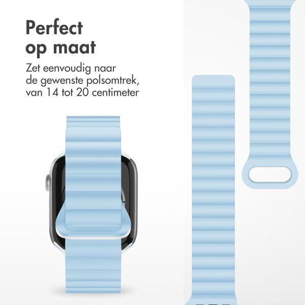 imoshion Siliconen magnetisch bandje Apple Watch Series 1-9 / SE - 38/40/41 mm / Series 10 - 42 mm - Blauw / Wit