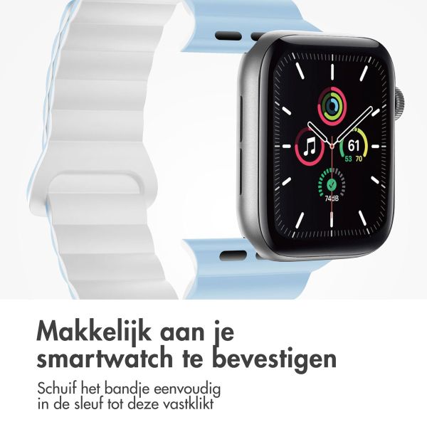 imoshion Siliconen magnetisch bandje Apple Watch Series 1-9 / SE - 38/40/41 mm / Series 10 - 42 mm - Blauw / Wit