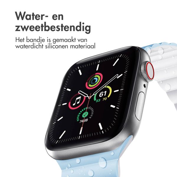 imoshion Siliconen magnetisch bandje Apple Watch Series 1-9 / SE - 38/40/41 mm / Series 10 - 42 mm - Blauw / Wit