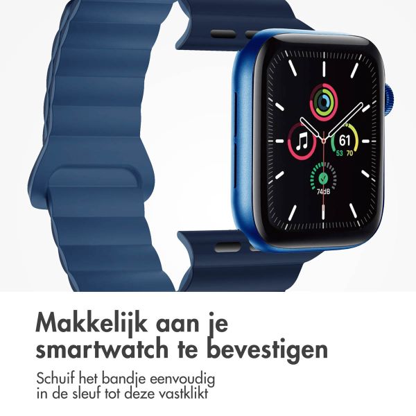 imoshion Siliconen magnetisch bandje Apple Watch Series 1-9 / SE - 38/40/41 mm / Series 10 - 42 mm - Donkerblauw