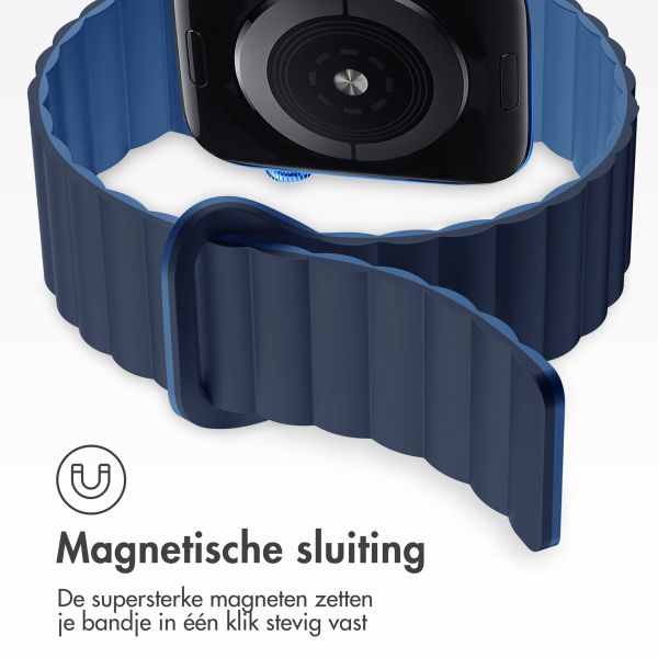 imoshion Siliconen magnetisch bandje Apple Watch Series 1-9 / SE - 38/40/41 mm / Series 10 - 42 mm - Donkerblauw