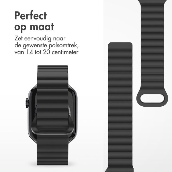 imoshion Siliconen magnetisch bandje Apple Watch Series 1-9 / SE - 38/40/41 mm / Series 10 - 42 mm - Zwart / Grijs