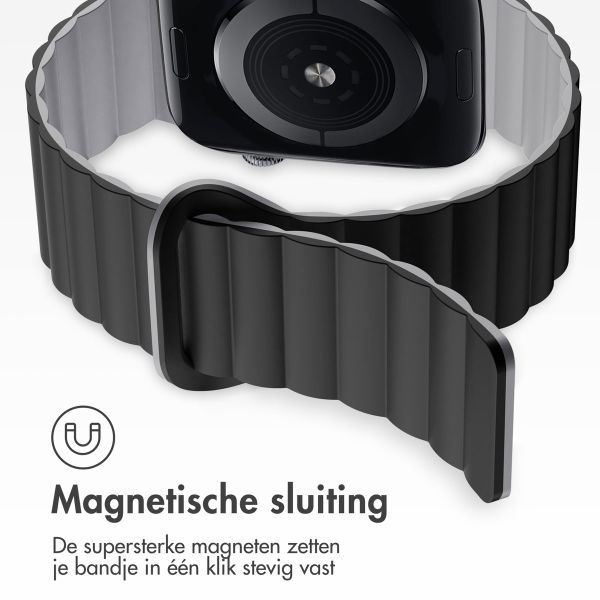 imoshion Siliconen magnetisch bandje Apple Watch Series 1-9 / SE - 38/40/41 mm / Series 10 - 42 mm - Zwart / Grijs