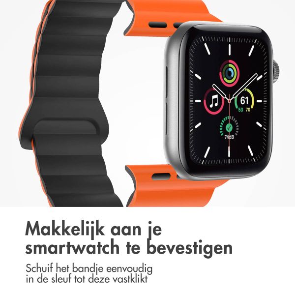 imoshion Siliconen magnetisch bandje Apple Watch Series 1-9 / SE - 38/40/41 mm / Series 10 - 42 mm - Oranje / Zwart