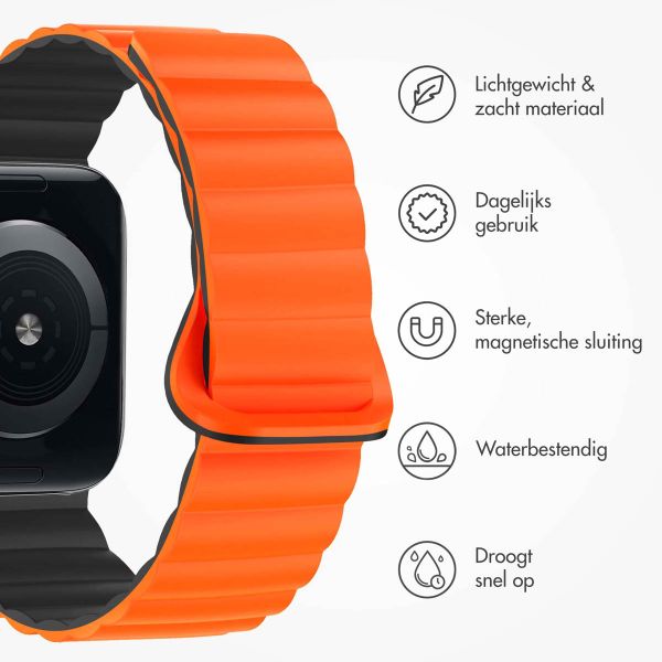 imoshion Siliconen magnetisch bandje Apple Watch Series 1-9 / SE - 38/40/41 mm / Series 10 - 42 mm - Oranje / Zwart