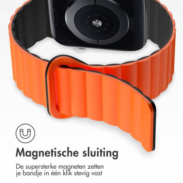 imoshion Siliconen magnetisch bandje Apple Watch Series 1-9 / SE - 38/40/41 mm / Series 10 - 42 mm - Oranje / Zwart