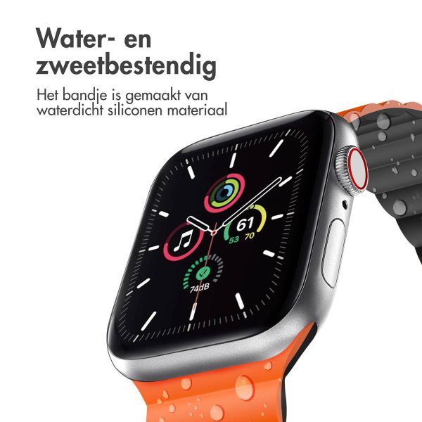 imoshion Siliconen magnetisch bandje Apple Watch Series 1-9 / SE - 38/40/41 mm / Series 10 - 42 mm - Oranje / Zwart